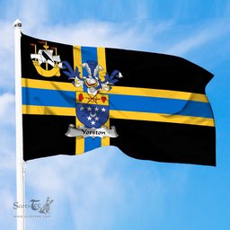ScotsTee Shop Scottish Yorston Coat of Arms in Flag of Caithness Scotland