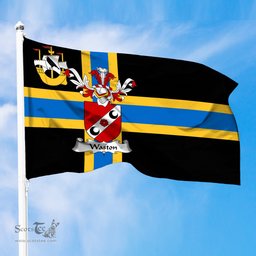 ScotsTee Shop Scottish Waston Coat of Arms in Flag of Caithness Scotland