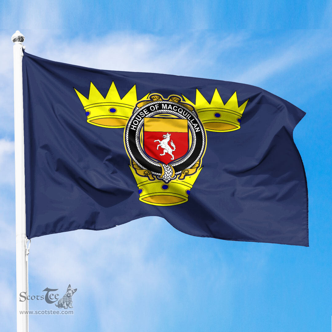 ScotsTee Shop Irish-House-of-MACQUILLAN-Irish-Coat-of-Arms-on-Flag-of-Munster