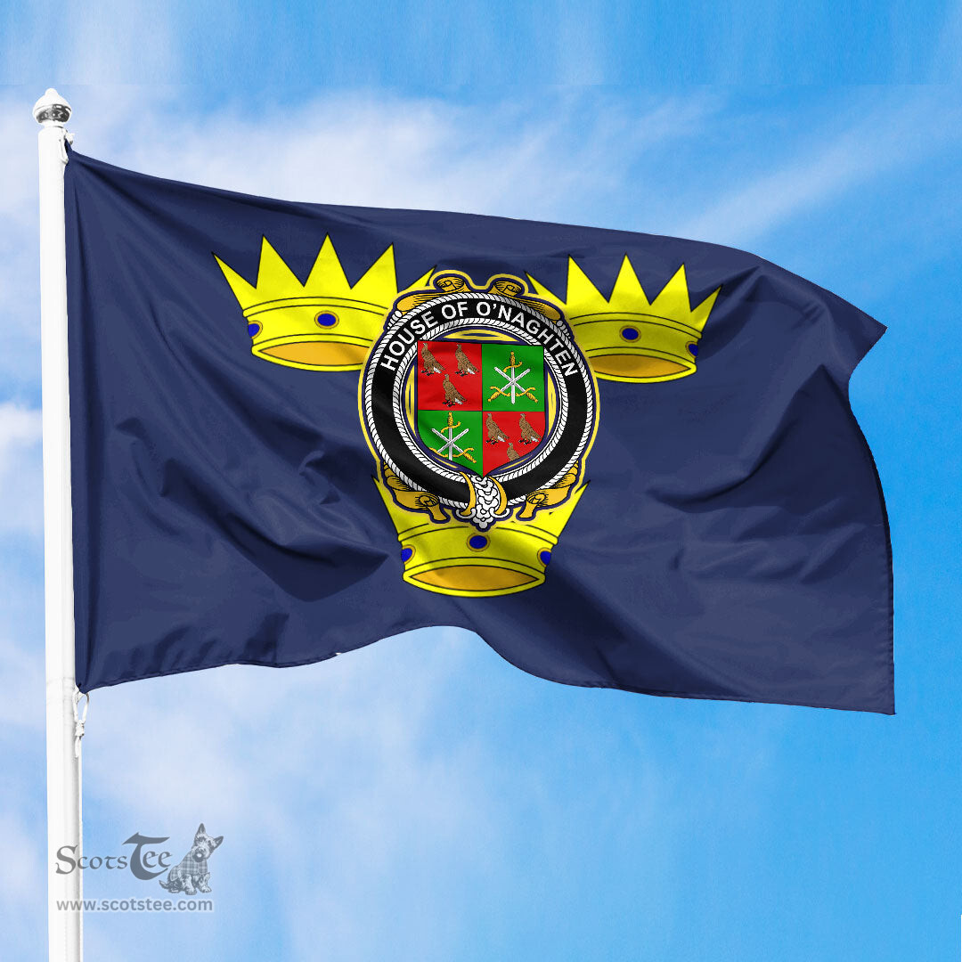 ScotsTee Shop Irish-House-of-O-NAGHTEN-Irish-Coat-of-Arms-on-Flag-of-Munster