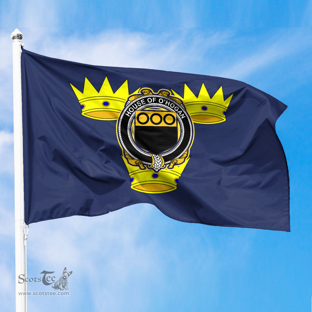 ScotsTee Shop Irish-House-of-O-HOGAN-Irish-Coat-of-Arms-on-Flag-of-Munster