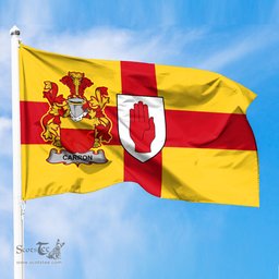 ScotsTee Shop Irish Carron Coat of Arms on Flag of Ulster Ireland