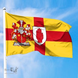 ScotsTee Shop Irish Dick Coat of Arms on Flag of Ulster Ireland