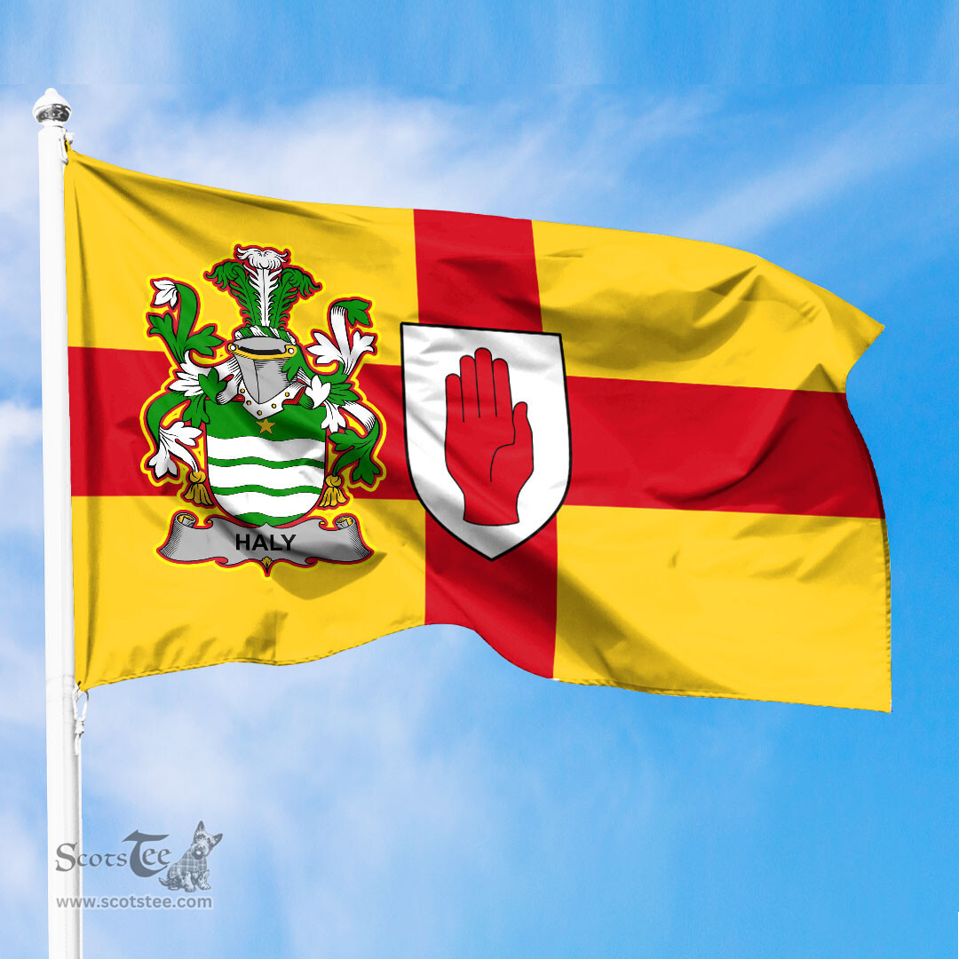 ScotsTee Shop Irish Haly Coat of Arms on Flag of Ulster Ireland