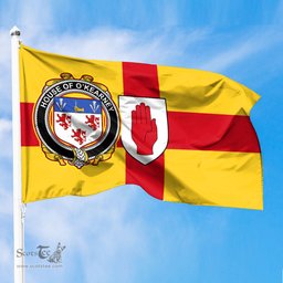 ScotsTee Shop Irish House of O KEARNEY Coat of Arms on Flag of Ulster Ireland