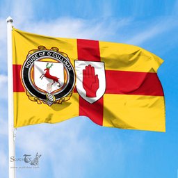 ScotsTee Shop Irish House of O CULLINAN Coat of Arms on Flag of Ulster Ireland