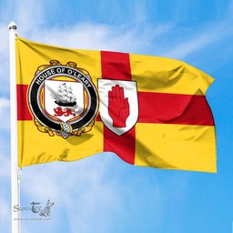ScotsTee Shop Irish House of O LEARY Coat of Arms on Flag of Ulster Ireland