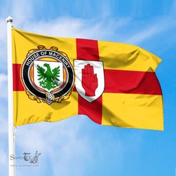 ScotsTee Shop Irish House of MACENIRY Coat of Arms on Flag of Ulster Ireland