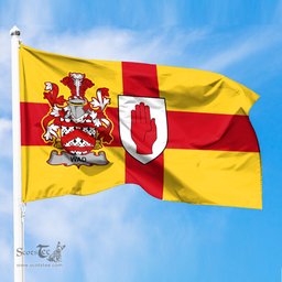 ScotsTee Shop Irish Wad Coat of Arms on Flag of Ulster Ireland