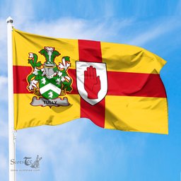 ScotsTee Shop Irish Tuly or McAtilla Coat of Arms on Flag of Ulster Ireland