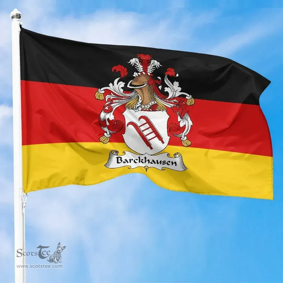 ScotsTee Shop Germans Barckhausen Coat of Arms on Germany Flag