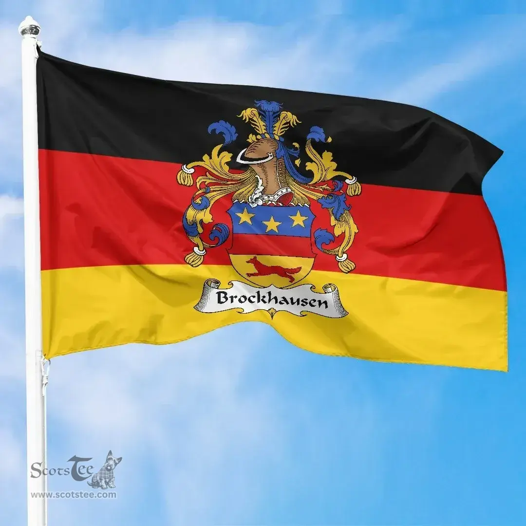 ScotsTee Shop Germans Brockhausen Coat of Arms on Germany Flag