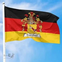 ScotsTee Shop Germans Degenhart Coat of Arms on Germany Flag