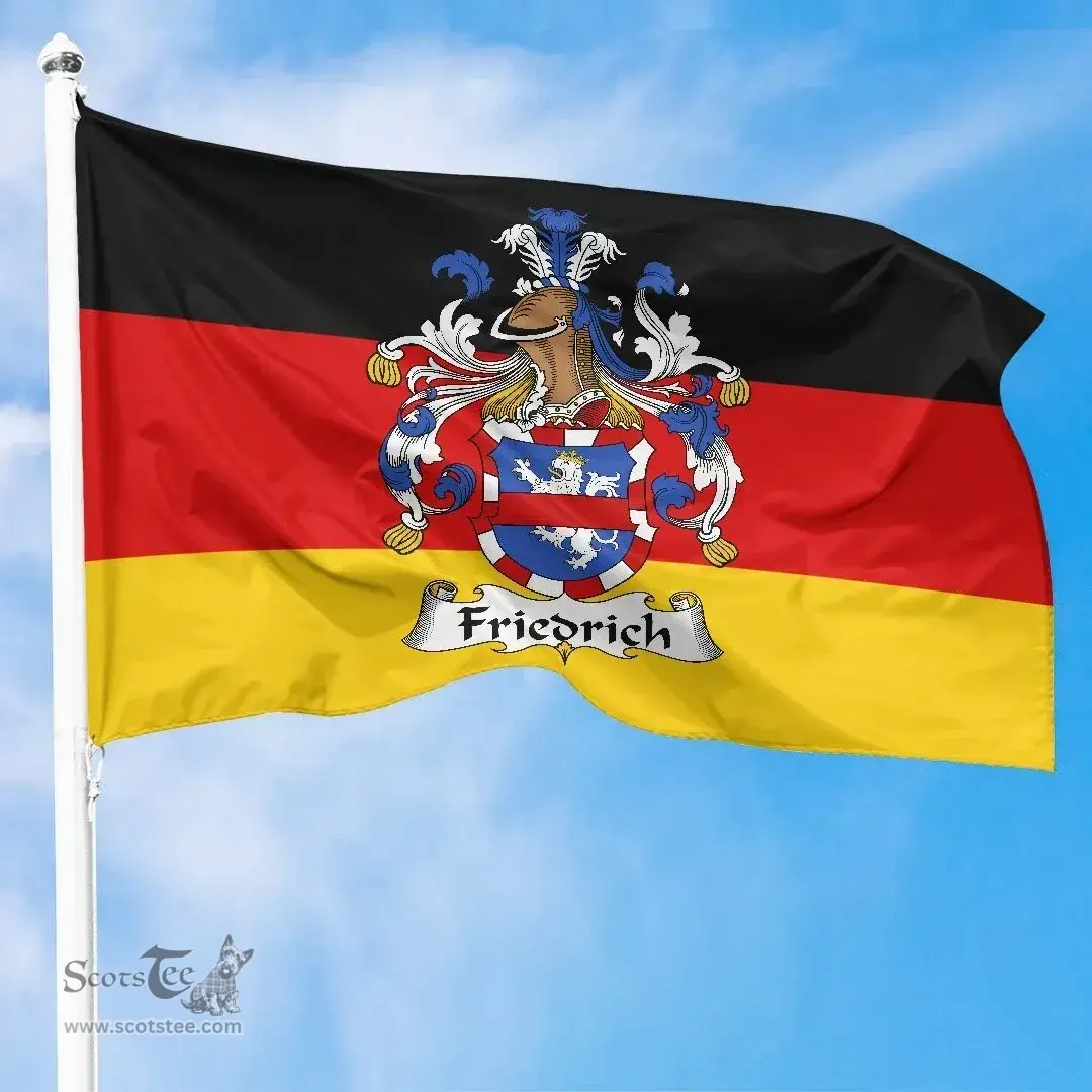ScotsTee Shop Germans Friedrich Coat of Arms on Germany Flag