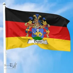 ScotsTee Shop Germans Durr - Durr Coat of Arms on Germany Flag