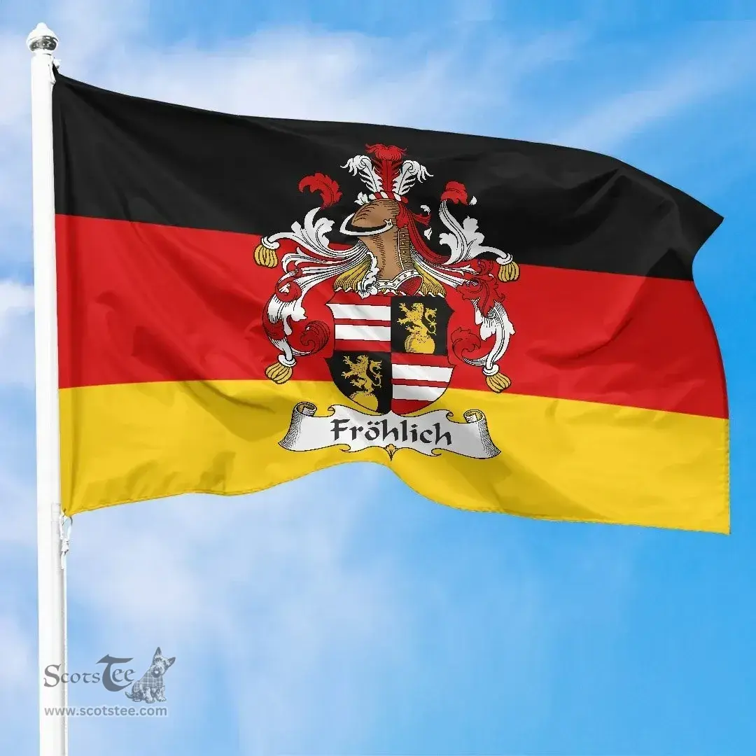 ScotsTee Shop Germans Frolich Coat of Arms on Germany Flag