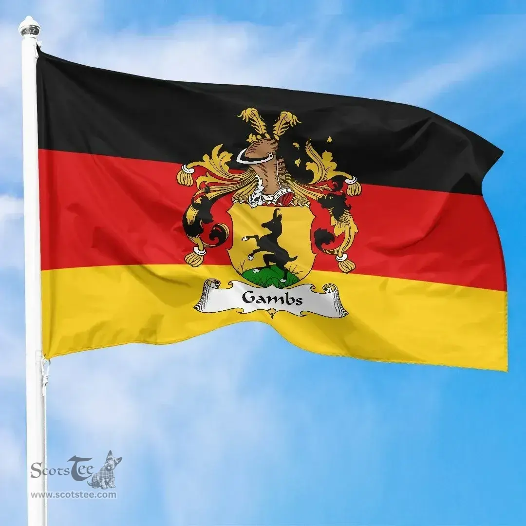 ScotsTee Shop Germans Gambs Coat of Arms on Germany Flag