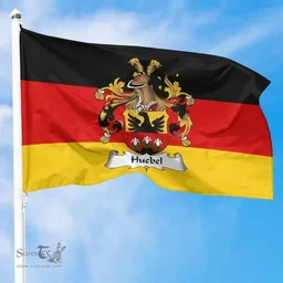 ScotsTee Shop Germans Huebel Coat of Arms on Germany Flag