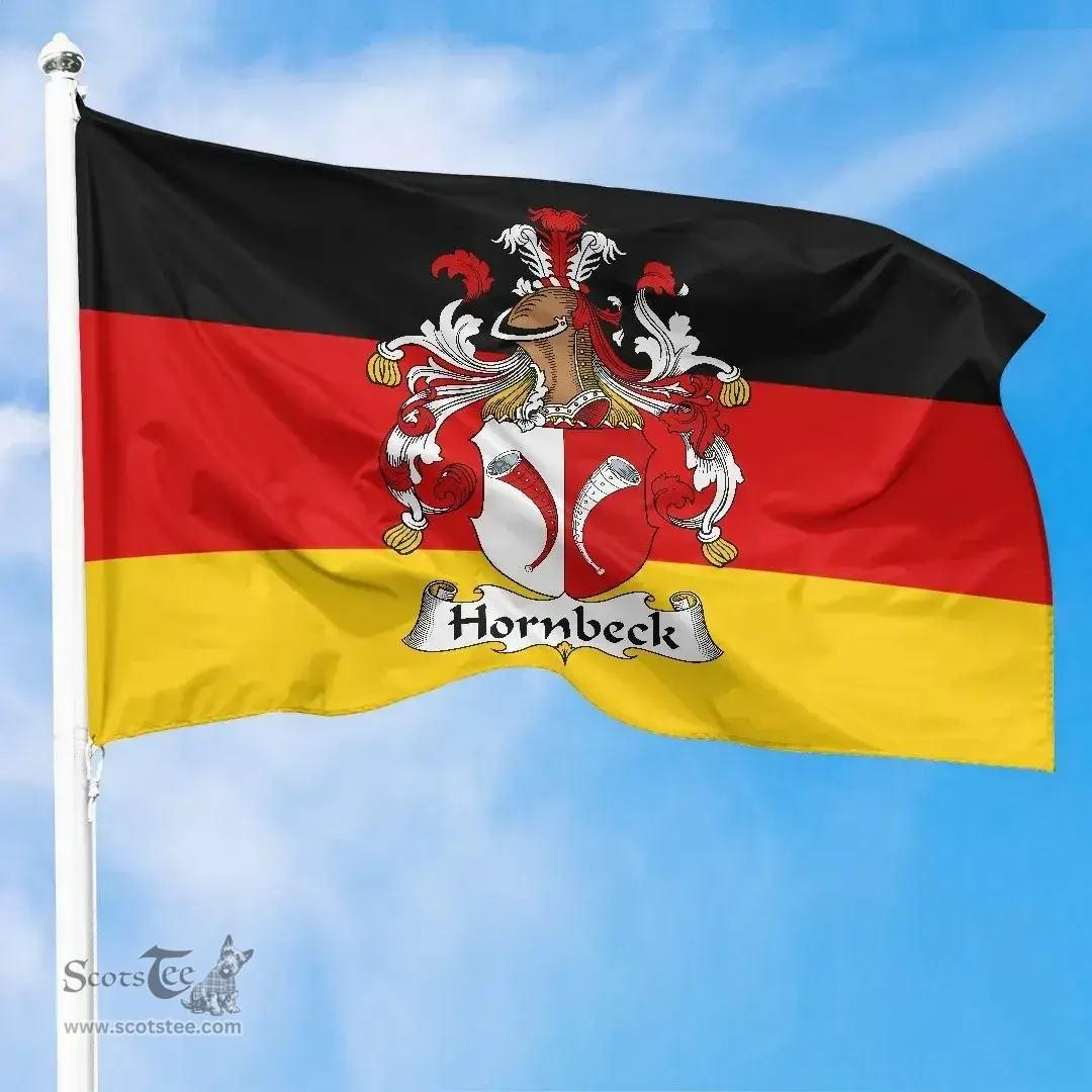 ScotsTee Shop Germans Hornbeck Coat of Arms on Germany Flag