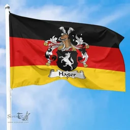 ScotsTee Shop Germans Hager II Coat of Arms on Germany Flag