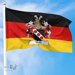 ScotsTee Shop Germans Halle Coat of Arms on Germany Flag
