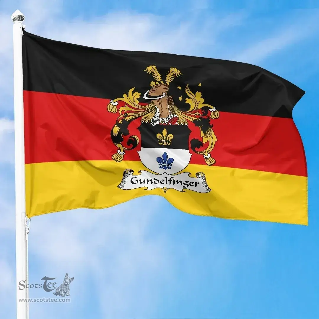 ScotsTee Shop Germans Gundelfinger Coat of Arms on Germany Flag