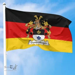ScotsTee Shop Germans Gundelfinger Coat of Arms on Germany Flag