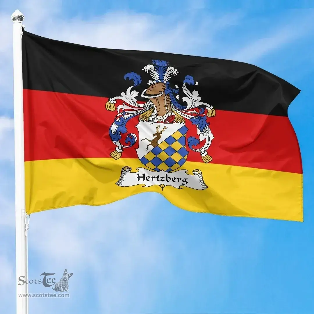 ScotsTee Shop Germans Hertzberg Coat of Arms on Germany Flag