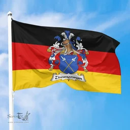 ScotsTee Shop Germans Zimmerman Coat of Arms on Germany Flag