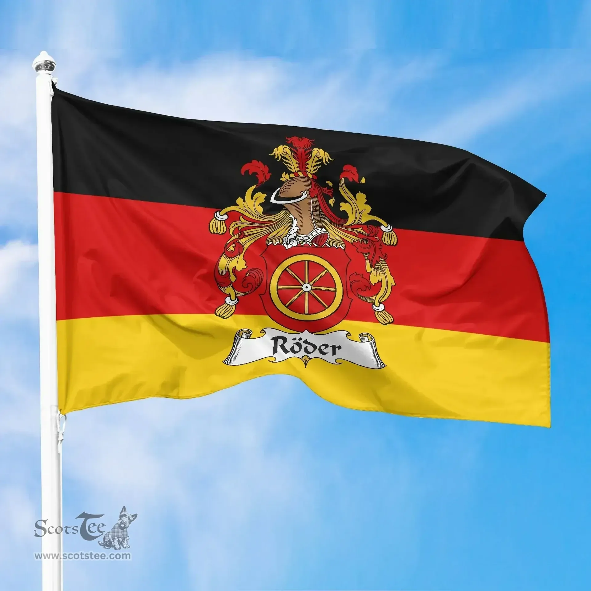 ScotsTee Shop Germans Roder Coat of Arms on Germany Flag