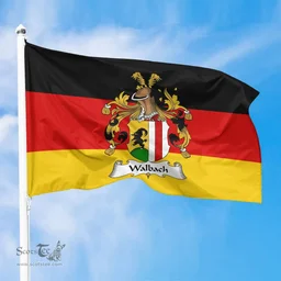 ScotsTee Shop Germans Walbach Coat of Arms on Germany Flag