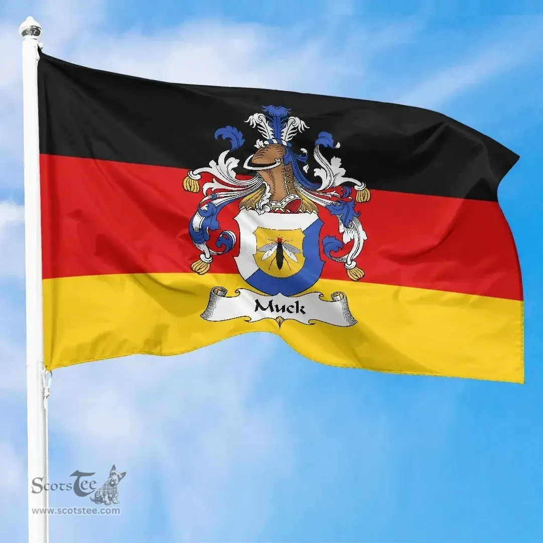 ScotsTee Shop Germans Muck Coat of Arms on Germany Flag