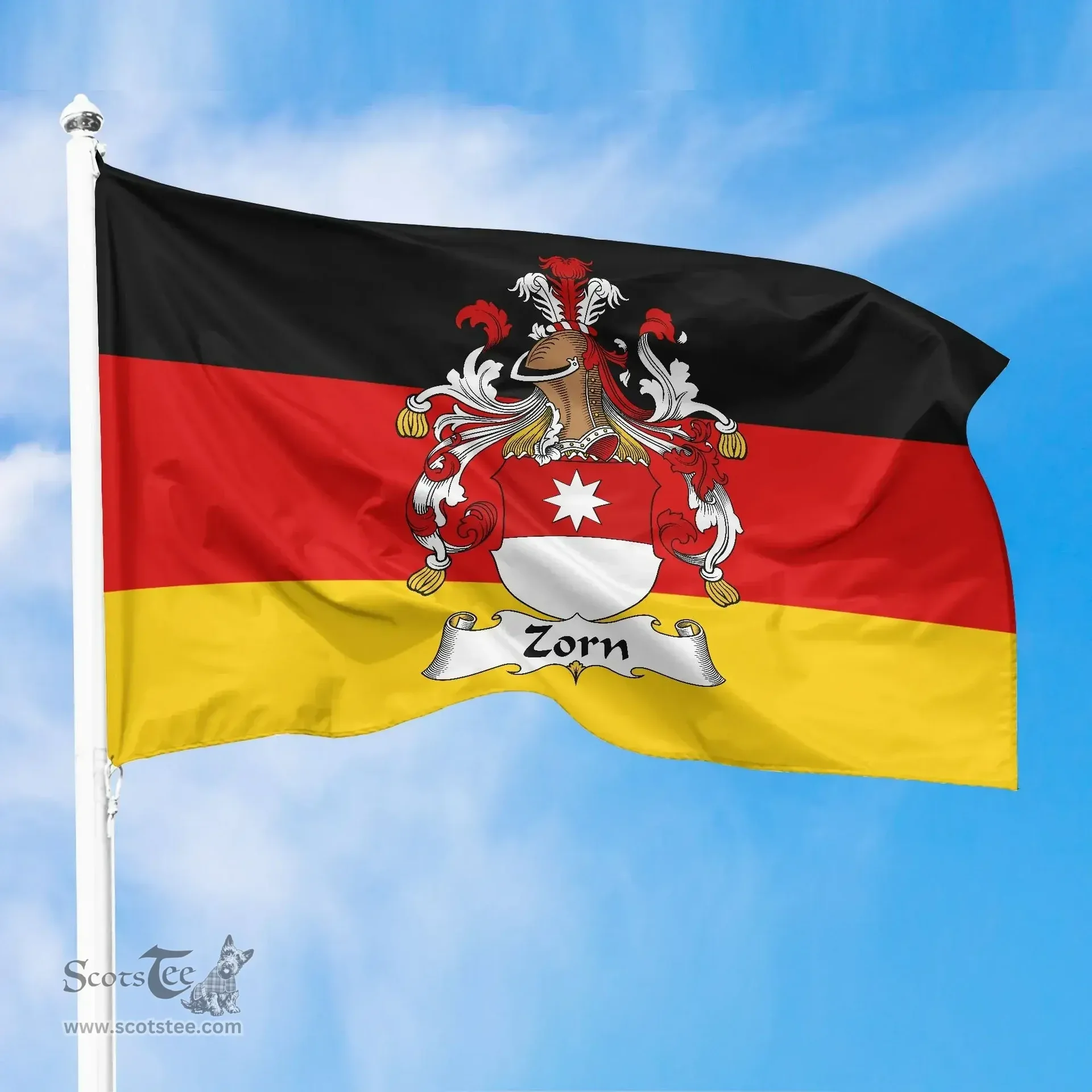 ScotsTee Shop Germans Zorn Coat of Arms on Germany Flag