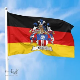 ScotsTee Shop Germans Stahl Coat of Arms on Germany Flag