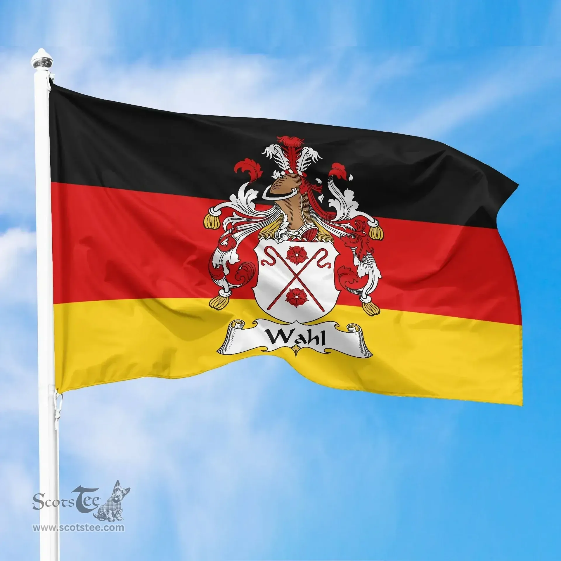 ScotsTee Shop Germans Wahl Coat of Arms on Germany Flag