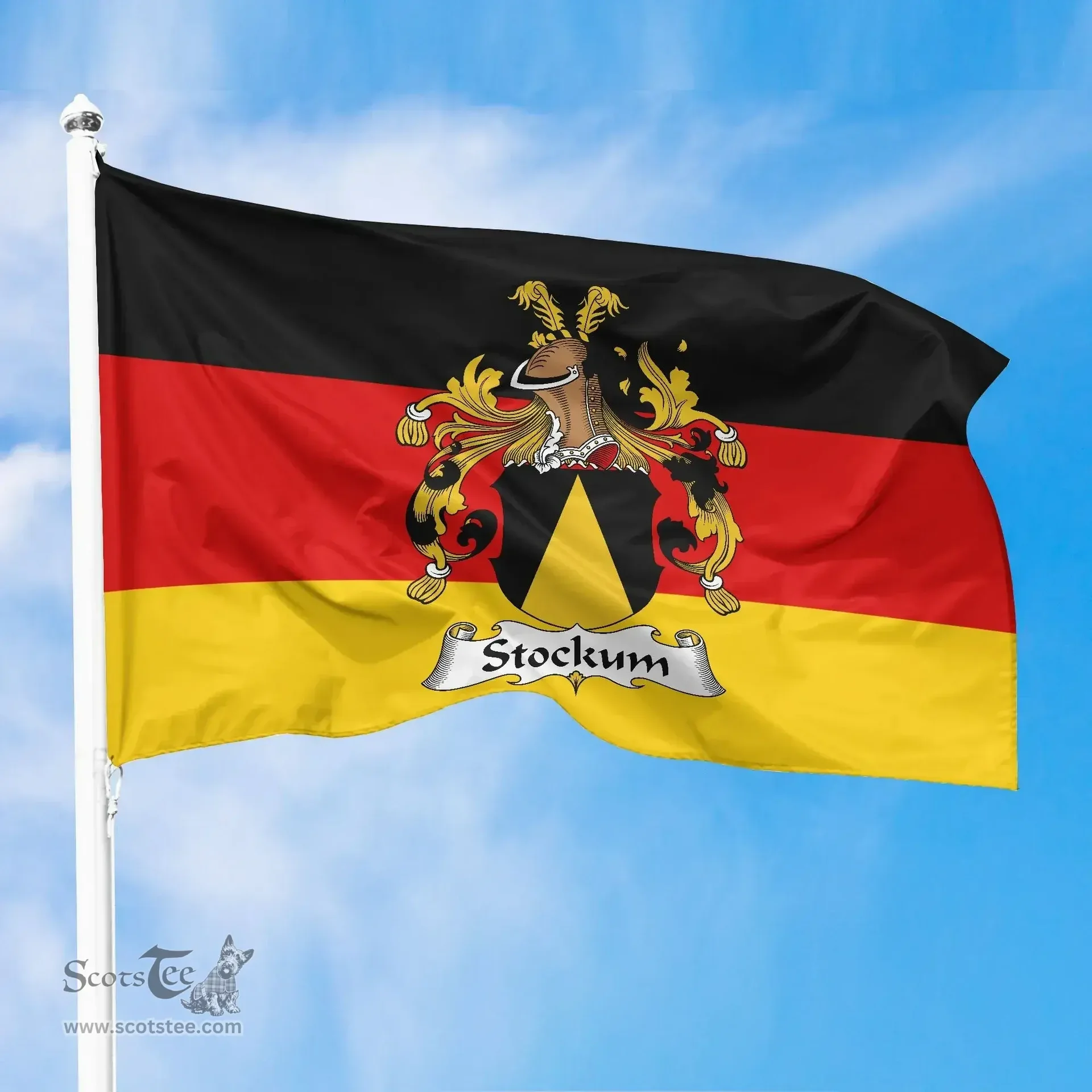 ScotsTee Shop Germans Stockum Coat of Arms on Germany Flag