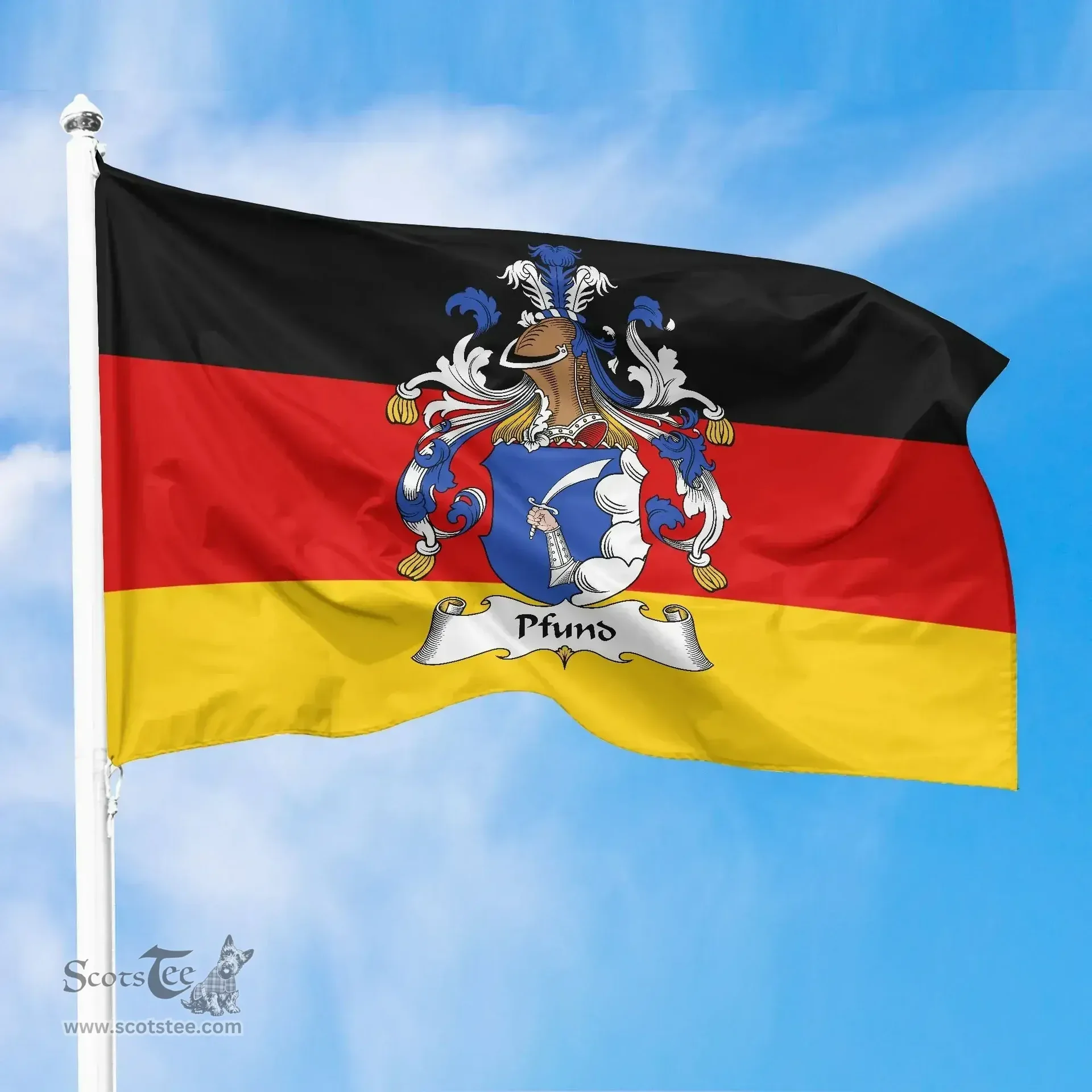 ScotsTee Shop Germans Pfund Coat of Arms on Germany Flag