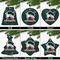 Scottish Austin Tartan Christmas Ornaments with Scottish Gnome Playing Bagpipes Scottish Plaid Tartan Plaid - ScotsTee - scotstee.com