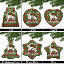 Scottish Baxter Modern Tartan Christmas Ornaments with Scottish Gnome Playing Bagpipes Scottish Plaid Tartan Plaid - ScotsTee - scotstee.com