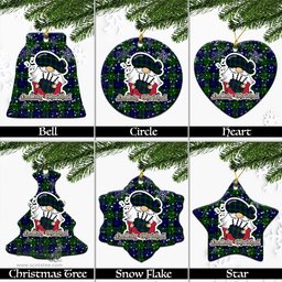 Scottish Bannatyne Tartan Christmas Ornaments with Scottish Gnome Playing Bagpipes Scottish Plaid Tartan Plaid - ScotsTee - scotstee.com