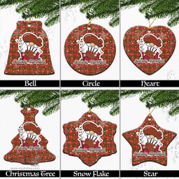 Scottish Bruce County Canada Tartan Christmas Ornaments with Scottish Gnome Playing Bagpipes Scottish Plaid Tartan Plaid - ScotsTee - scotstee.com