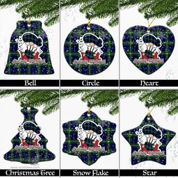Scottish Bannerman Tartan Christmas Ornaments with Scottish Gnome Playing Bagpipes Scottish Plaid Tartan Plaid - ScotsTee - scotstee.com