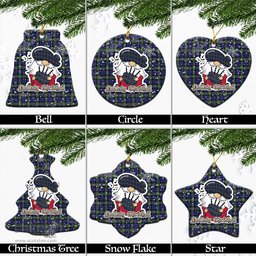 Scottish Baird Modern Tartan Christmas Ornaments with Scottish Gnome Playing Bagpipes Scottish Plaid Tartan Plaid - ScotsTee - scotstee.com