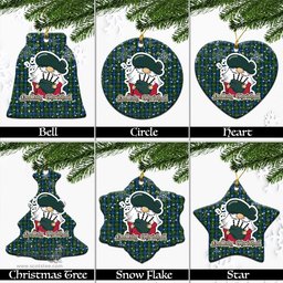 Scottish Ferguson of Atholl Tartan Christmas Ornaments with Scottish Gnome Playing Bagpipes Scottish Plaid Tartan Plaid - ScotsTee - scotstee.com