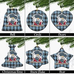 Scottish Clark Ancient Tartan Christmas Ornaments with Scottish Gnome Playing Bagpipes Scottish Plaid Tartan Plaid - ScotsTee - scotstee.com