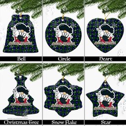 Scottish Campbell Modern Tartan Christmas Ornaments with Scottish Gnome Playing Bagpipes Scottish Plaid Tartan Plaid - ScotsTee - scotstee.com