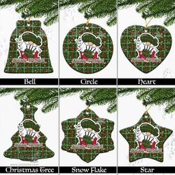Scottish Copeland Tartan Christmas Ornaments with Scottish Gnome Playing Bagpipes Scottish Plaid Tartan Plaid - ScotsTee - scotstee.com