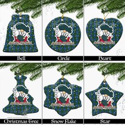 Scottish Donegal County Ireland Tartan Christmas Ornaments with Scottish Gnome Playing Bagpipes Scottish Plaid Tartan Plaid - ScotsTee - scotstee.com