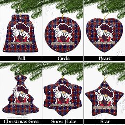 Scottish Clark Red Tartan Christmas Ornaments with Scottish Gnome Playing Bagpipes Scottish Plaid Tartan Plaid - ScotsTee - scotstee.com