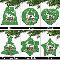 Scottish Currie Tartan Christmas Ornaments with Scottish Gnome Playing Bagpipes Scottish Plaid Tartan Plaid - ScotsTee - scotstee.com